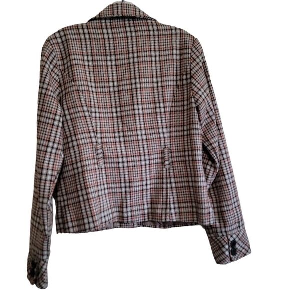 Body Central Brown Tan Multicolored Plaid Jacket Sz Medium - Picture 6 of 7